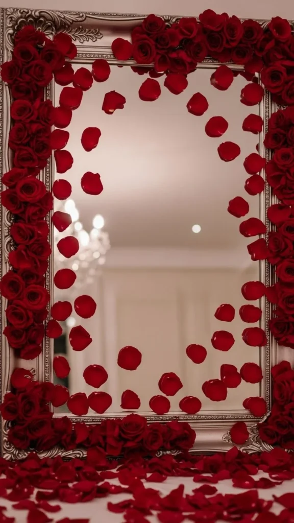 Rose Petal Frame Around Mirrors