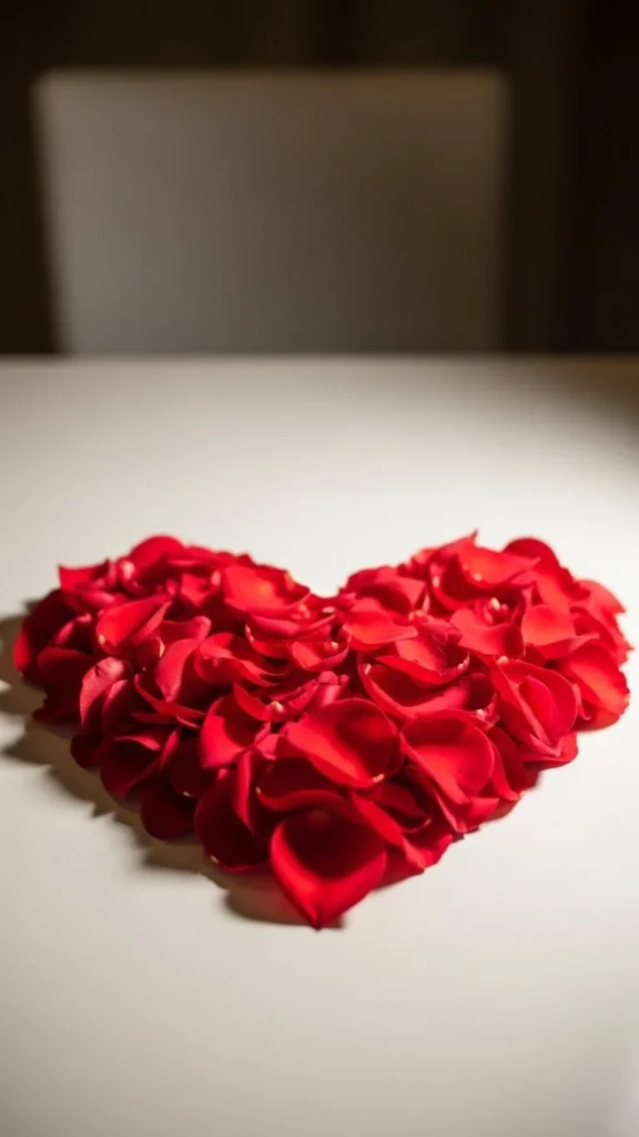 Rose Petal Heart Centerpiece