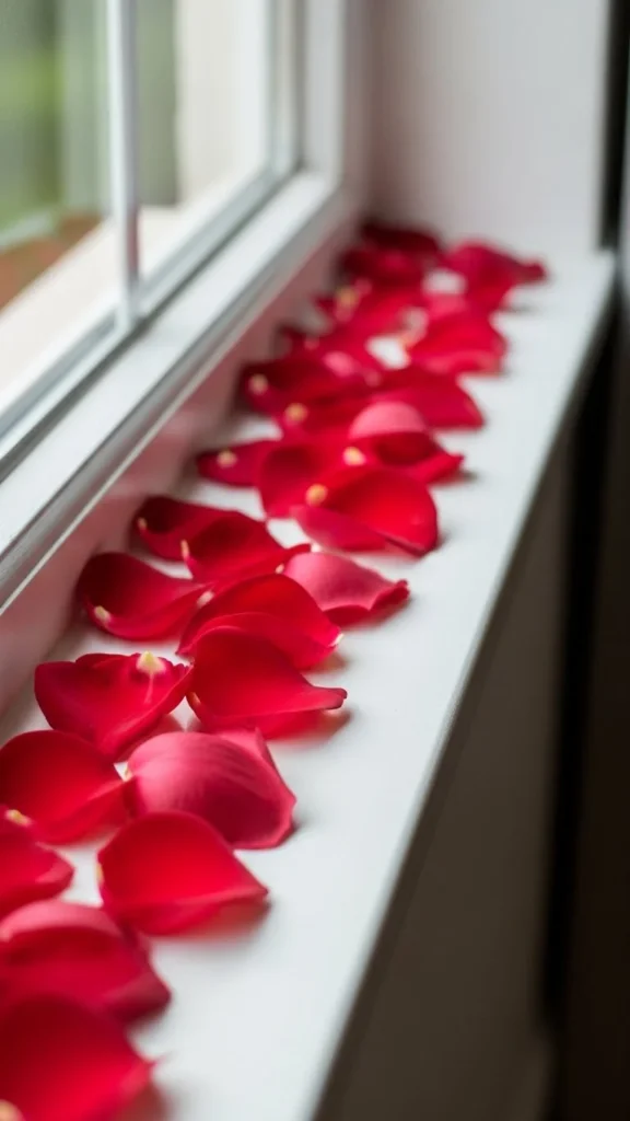 Rose Petal Window Sill Styling