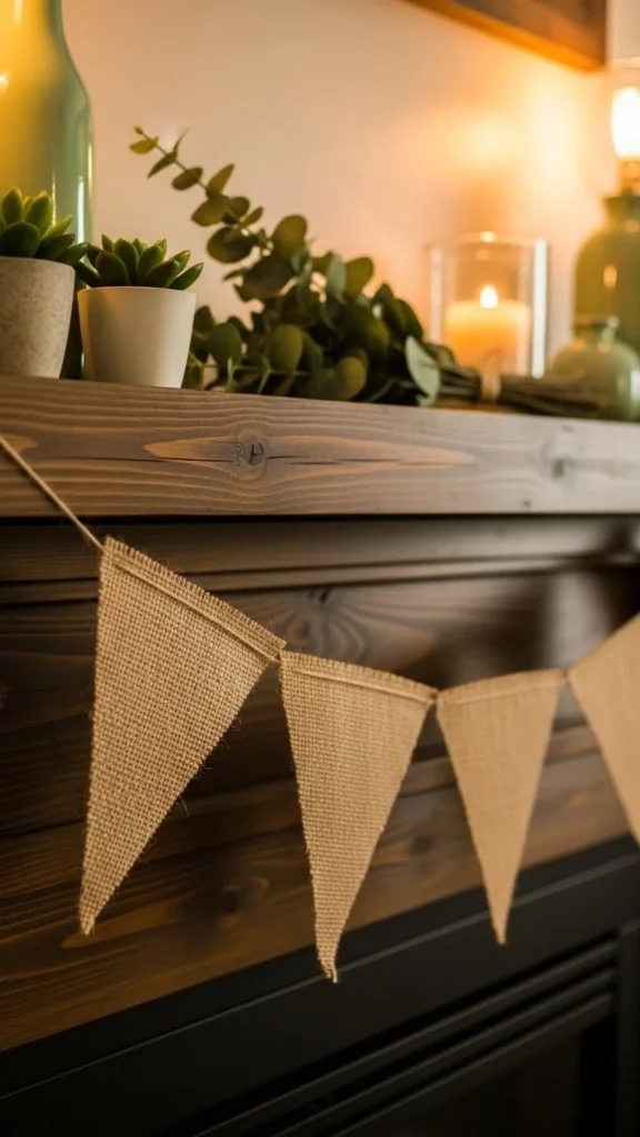 Rustic Burlap Triangle Banner
