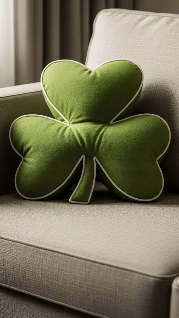 Shamrock Pillow with Piping