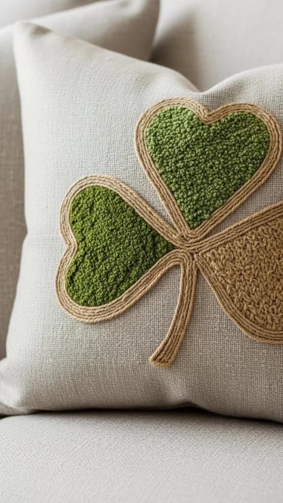 Shamrock Pillow with Subtle Texture