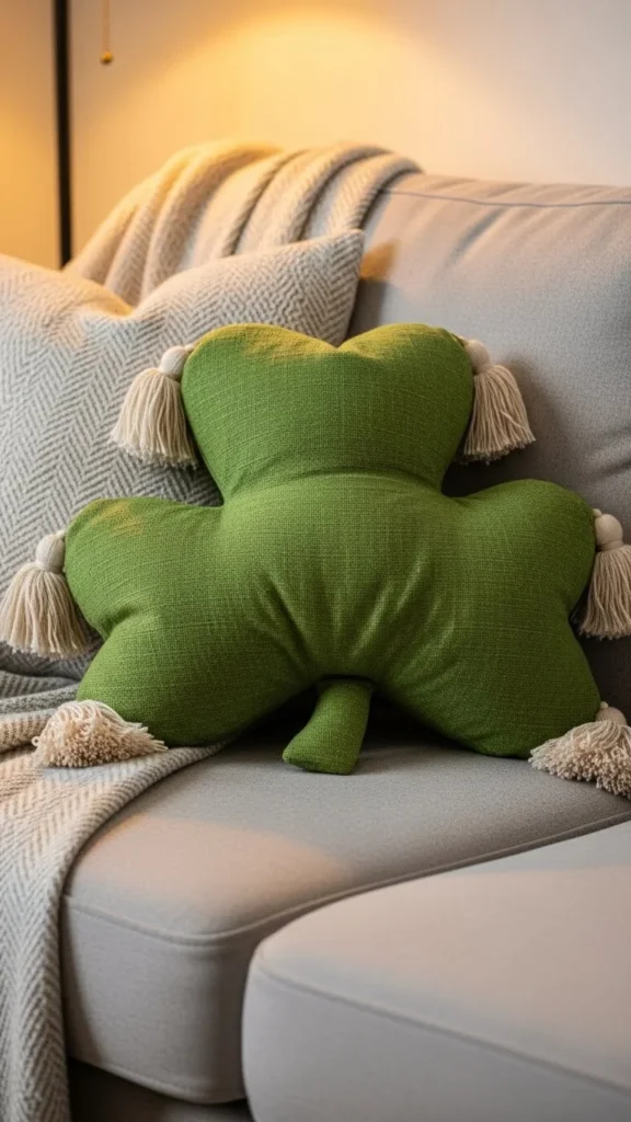 Shamrock Tassel Pillow