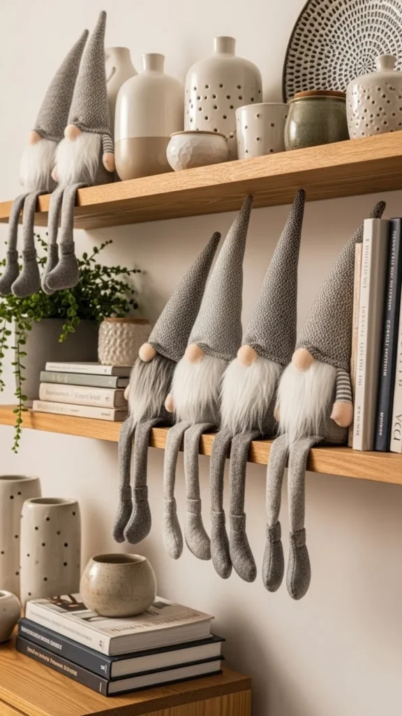 Shelf-Sitting Fabric Gnomes