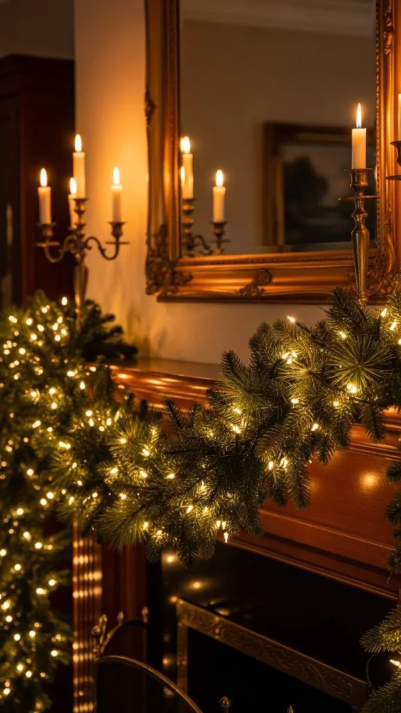 Simple Evergreen Garland With Twinkle Lights