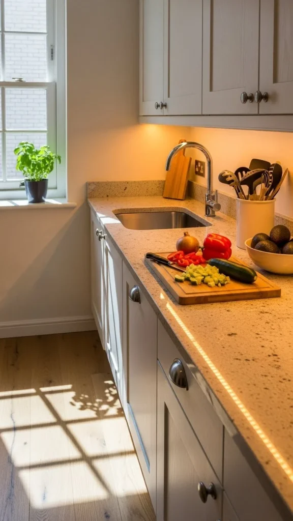 Soft Lighting With Under-Cabinet Lamps
