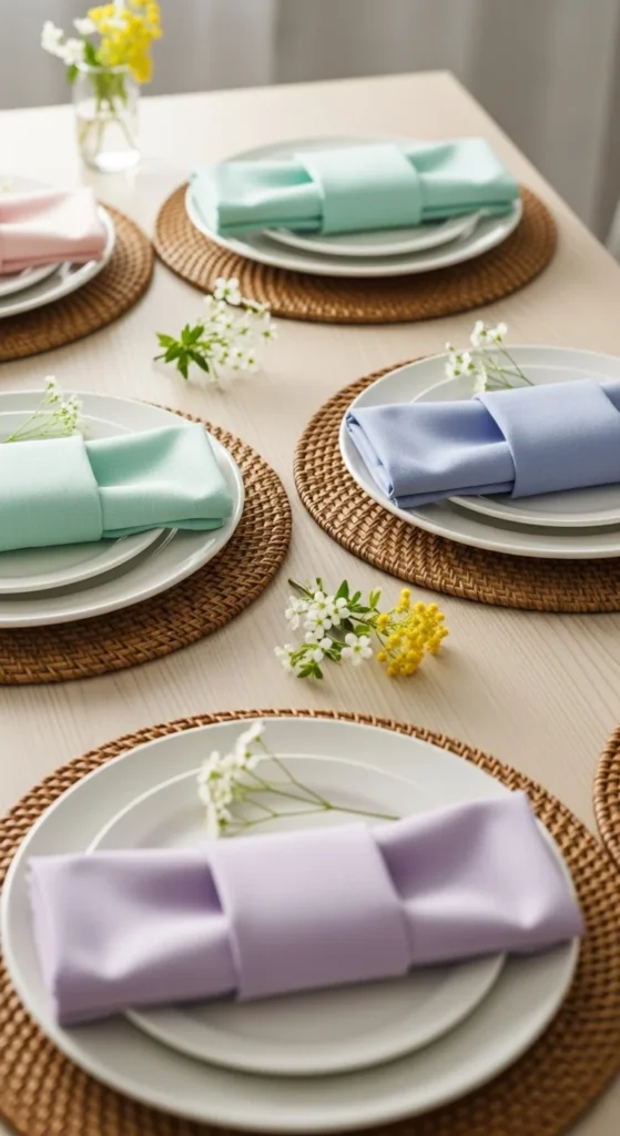 Soft Pastel Napkin Accents