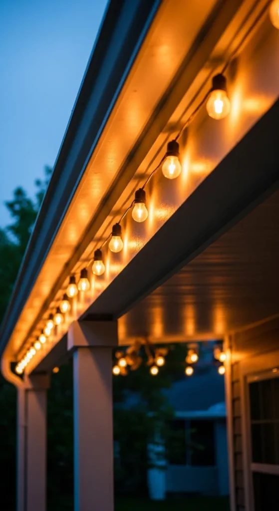 Soft String Lights Along the Ceiling