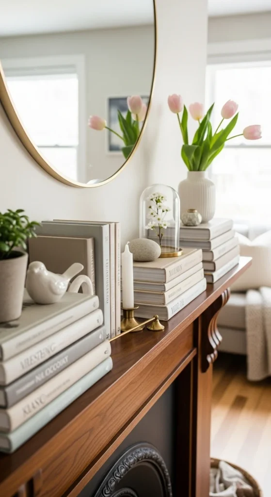Stacked Books With Decor Accents