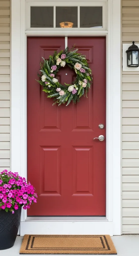 Statement Door Color With Simple Decor