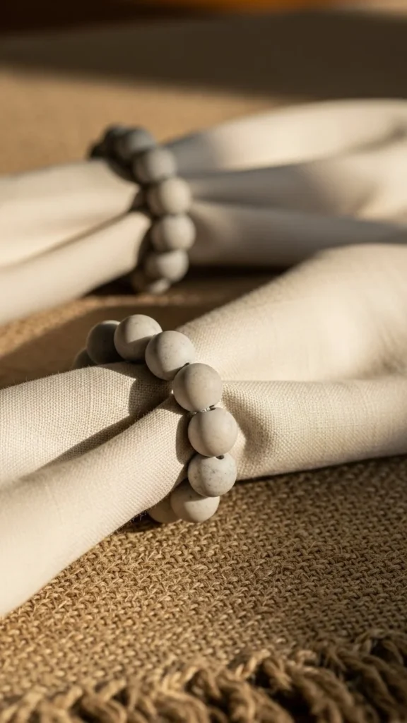 Stone Bead Napkin Rings