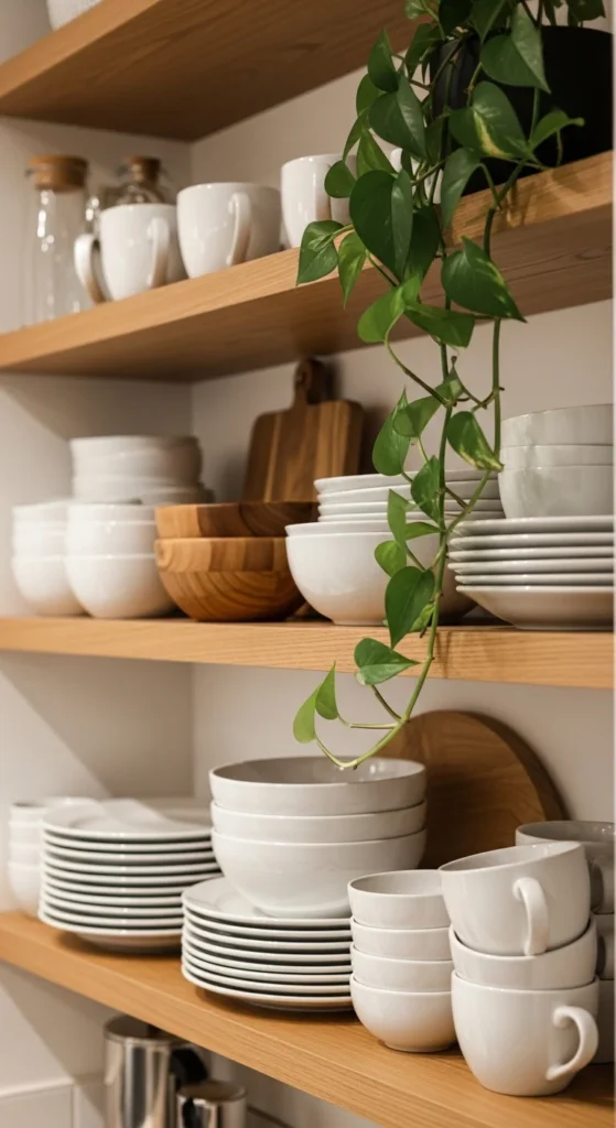 Style Open Shelves With Greenery
