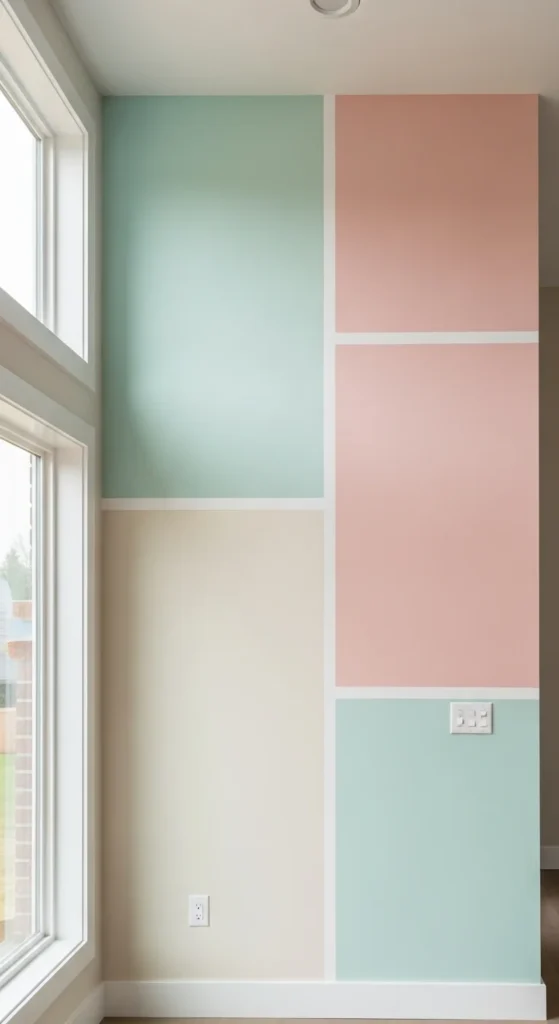 Subtle Color-Blocked Wall Sections