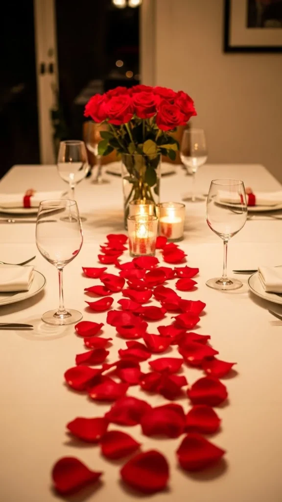 Tabletop Rose Petal Runner