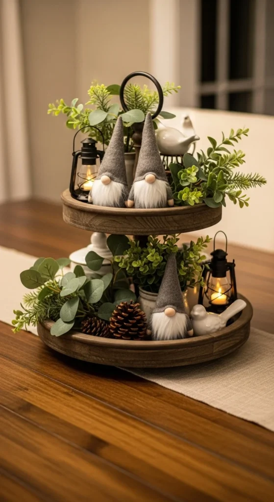 Tiered Tray Gnome Scene