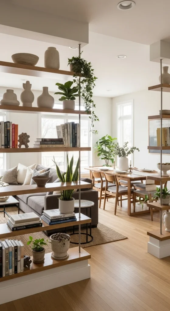 Use Shelves to Define Zones Without Walls