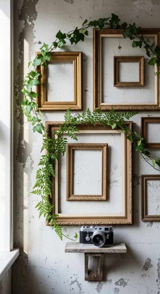 Vintage Frames With Hanging Greenery