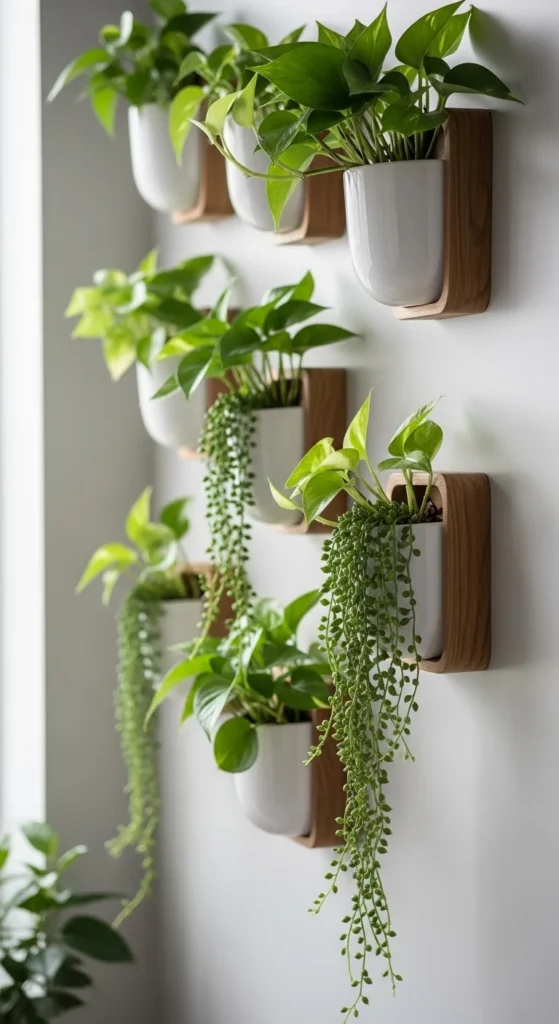 Wall-Mounted Planters With Greenery