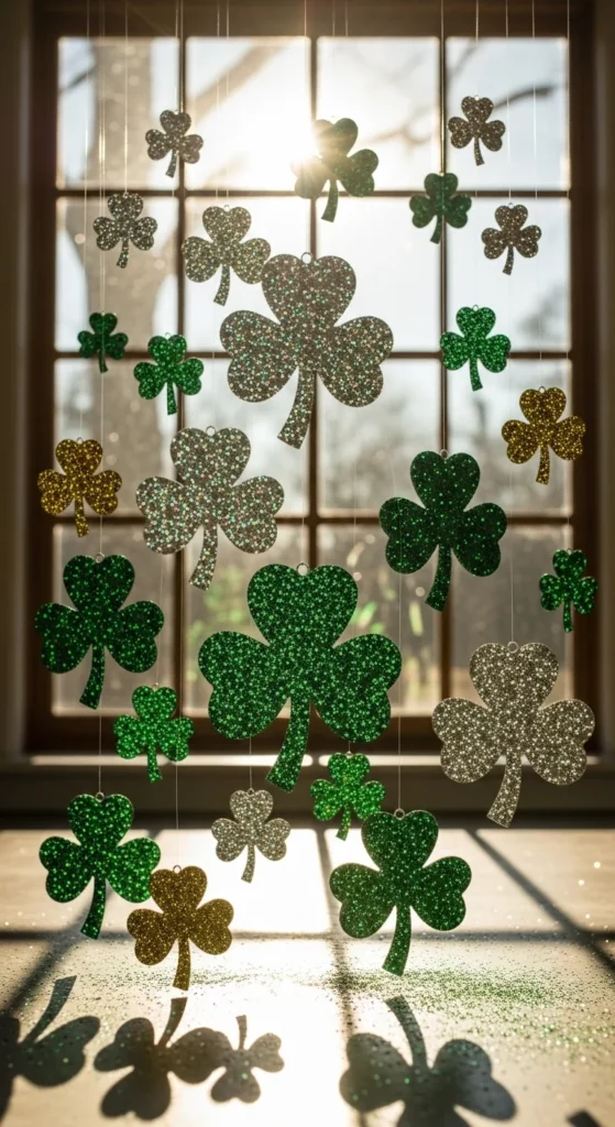 Window Hanging Shamrock Cutouts