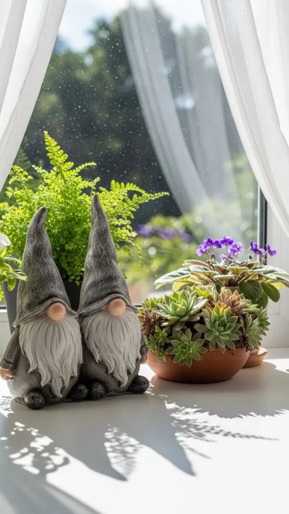 Window Sill Gnome Display