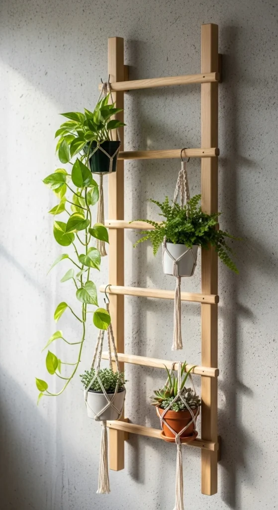 Wooden Ladder-Style Wall Displays