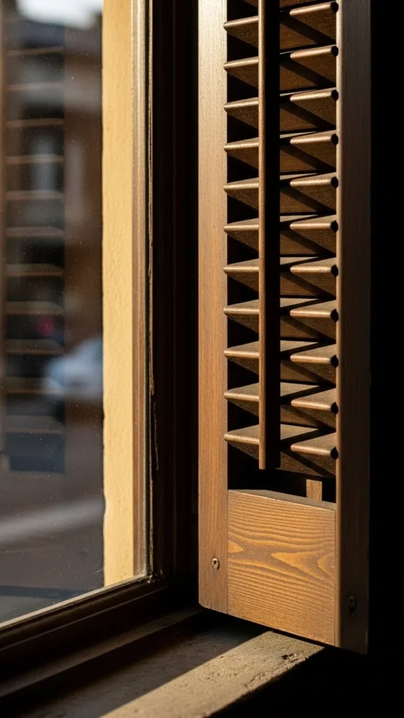 Wooden Shutters Inside the Frame
