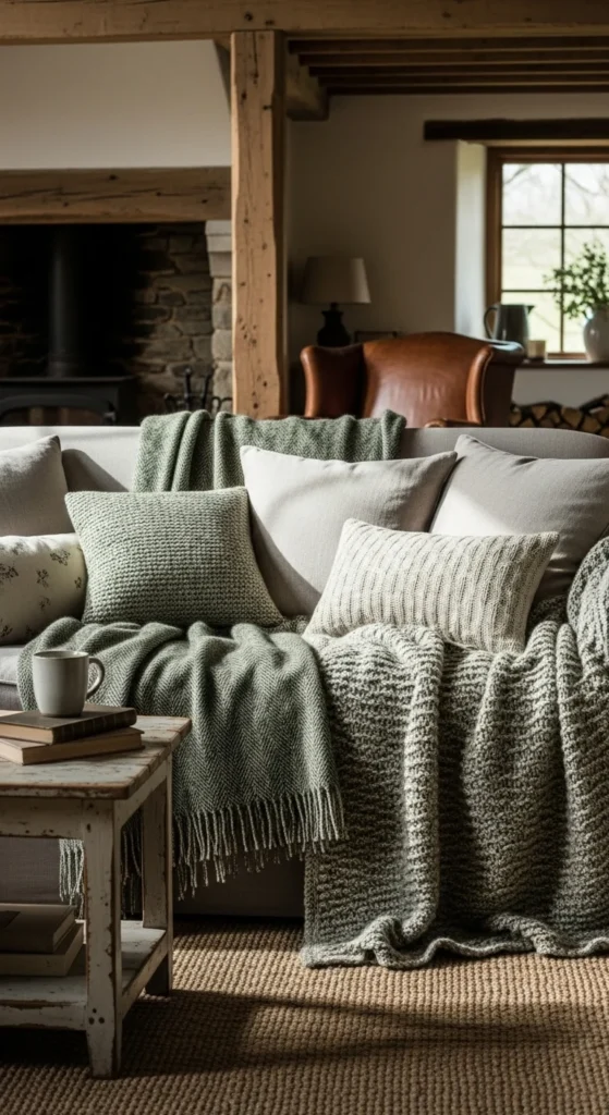 Wool Throws and Layered Textiles