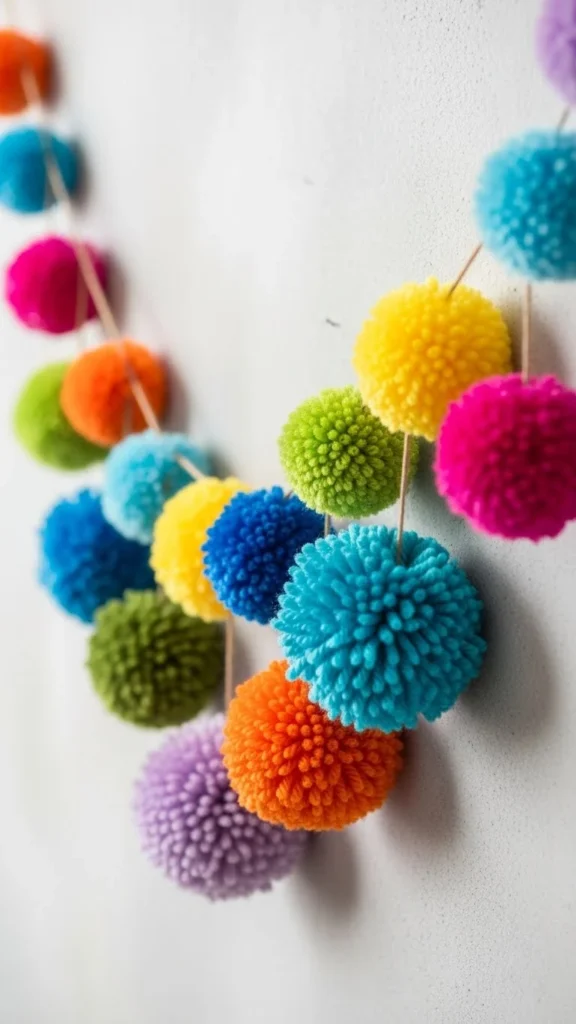 Yarn Pom-Pom Banner