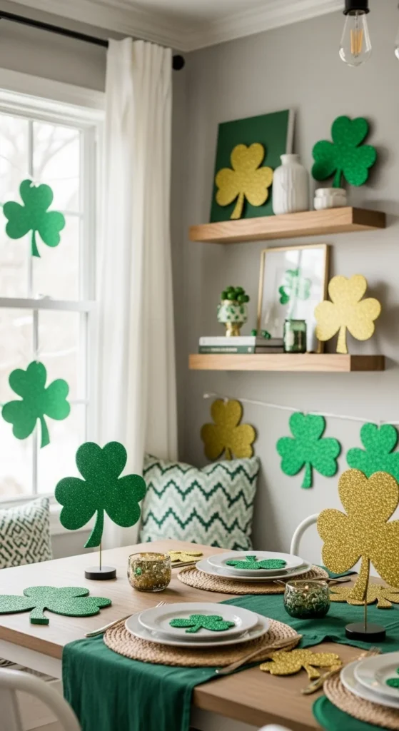 glitter shamrocks