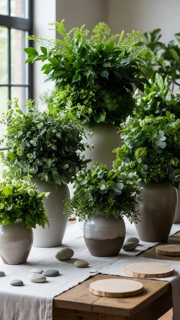 green floral arrangements