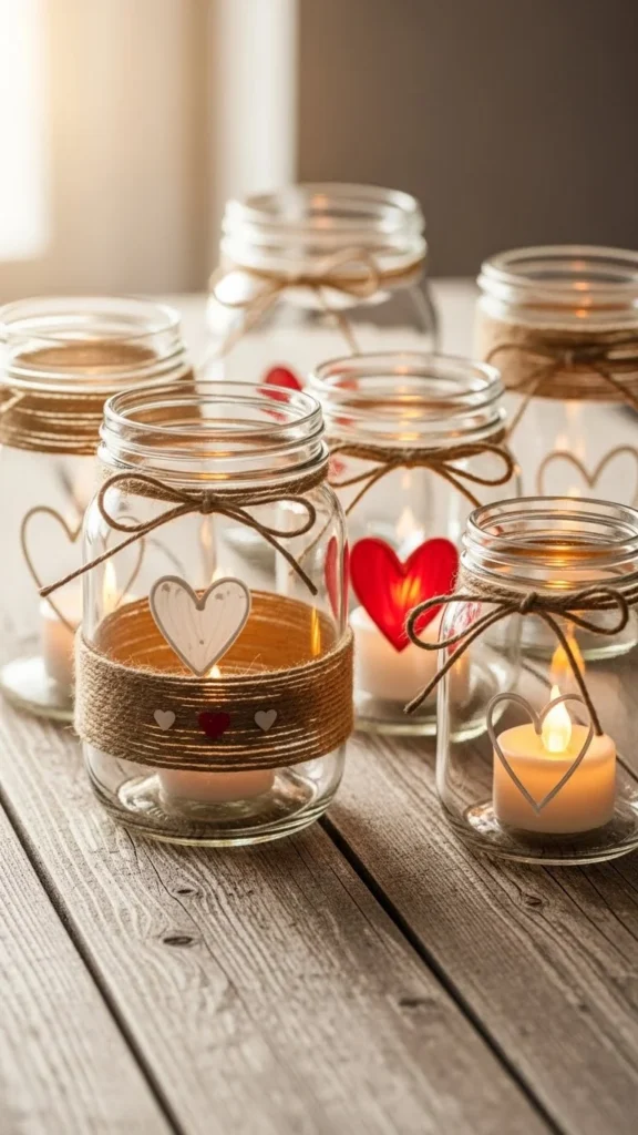 heart mason jars