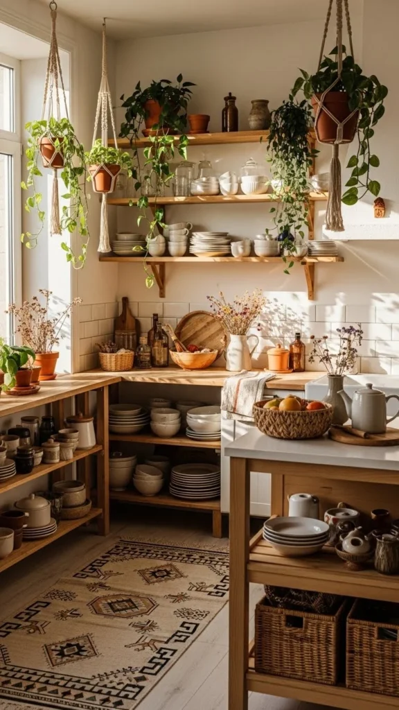 how to decorate a boho kitchen