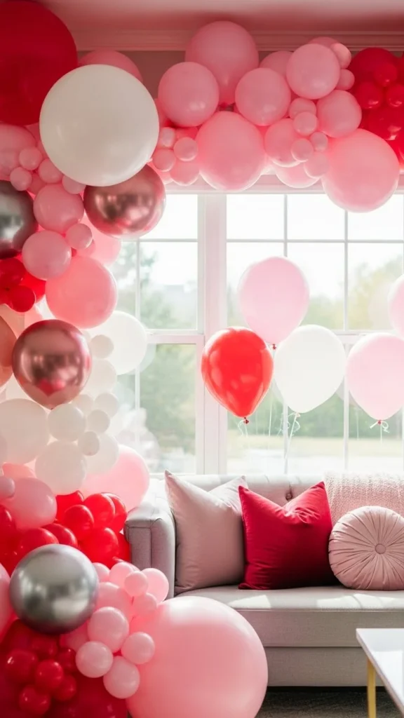 pink and red balloons