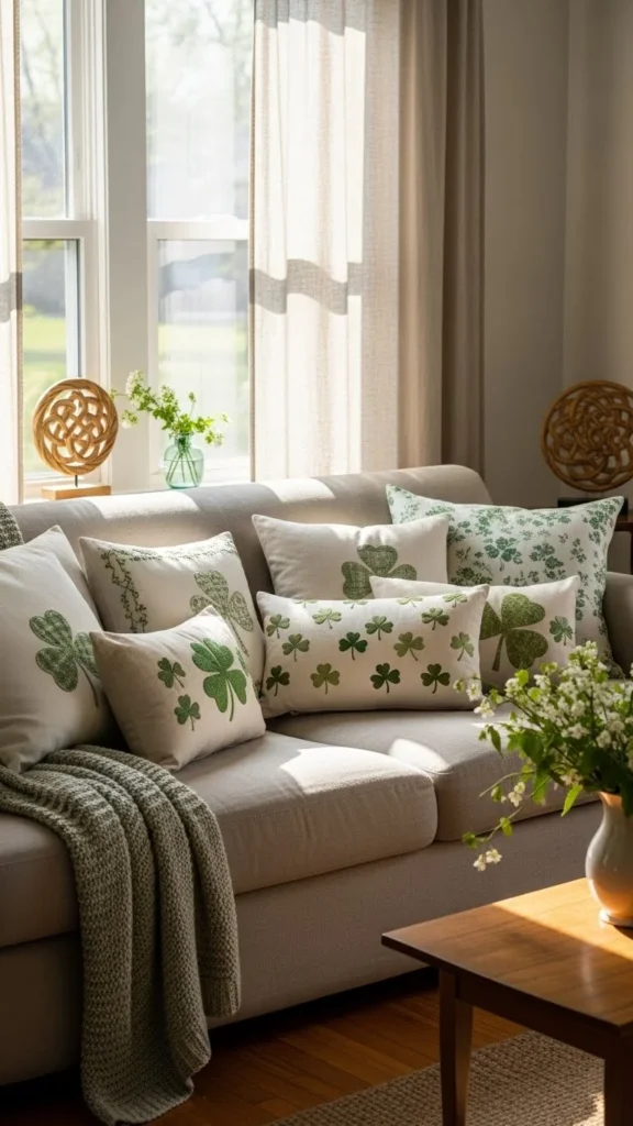 shamrock throw pillows
