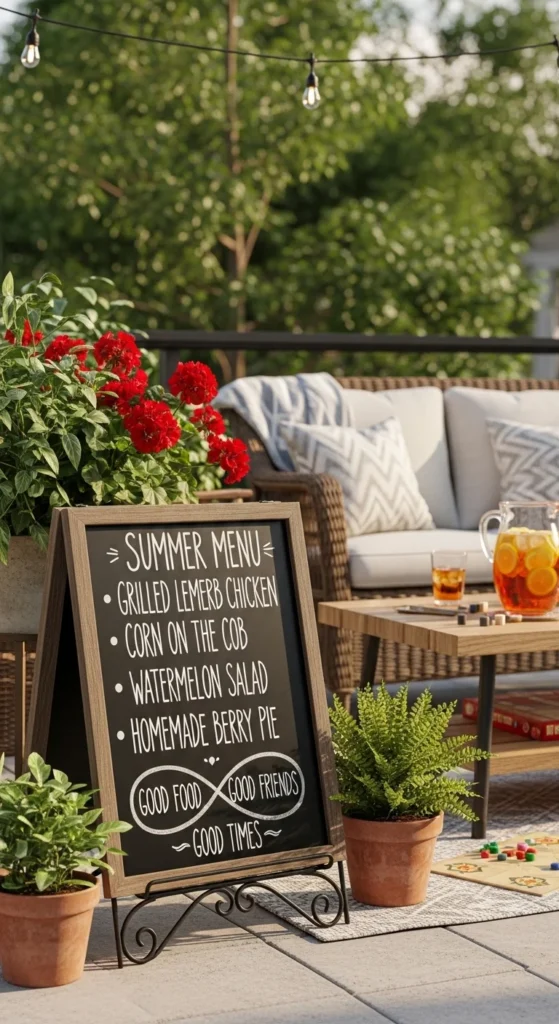 A Chalkboard Menu or Sign