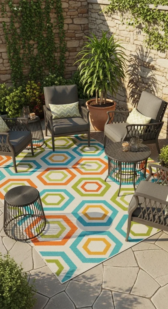 Add Colorful Outdoor Rugs