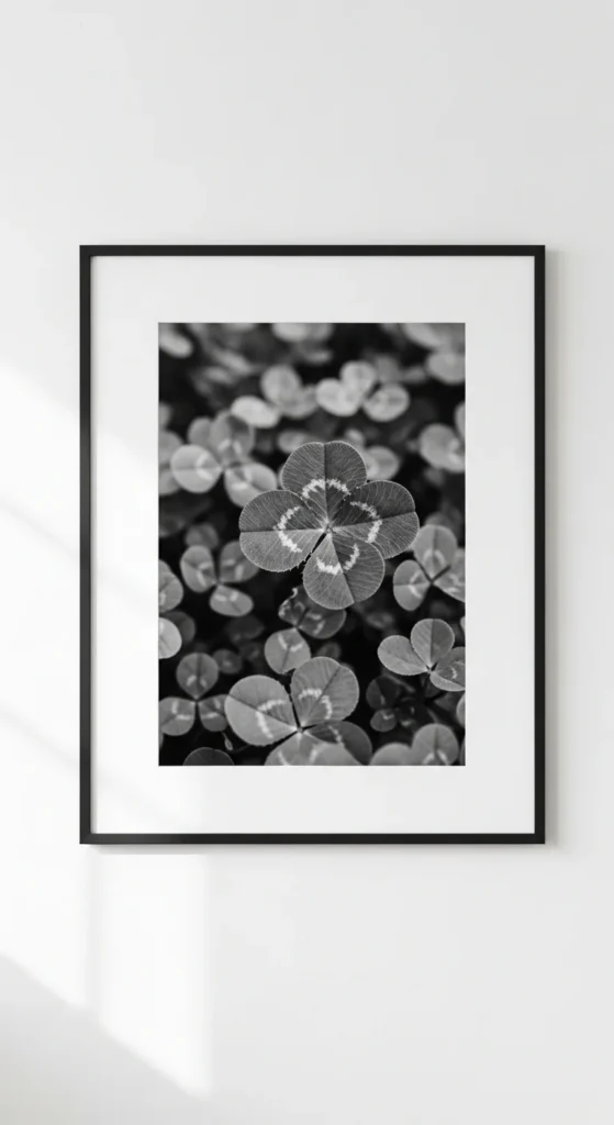 Black and White Clover Photography