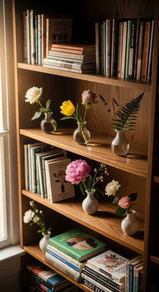 Bookshelf Bud Vases