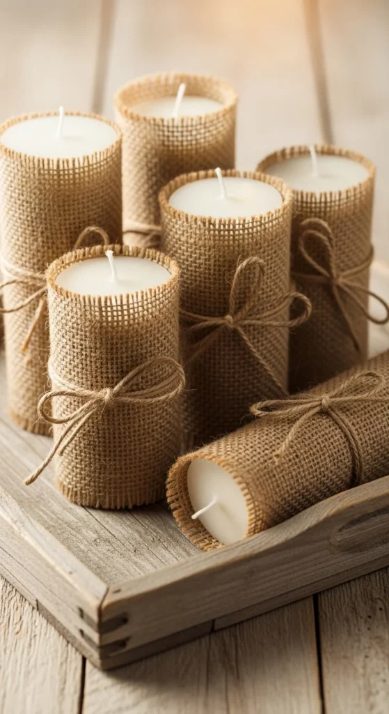 Burlap Candle Wraps