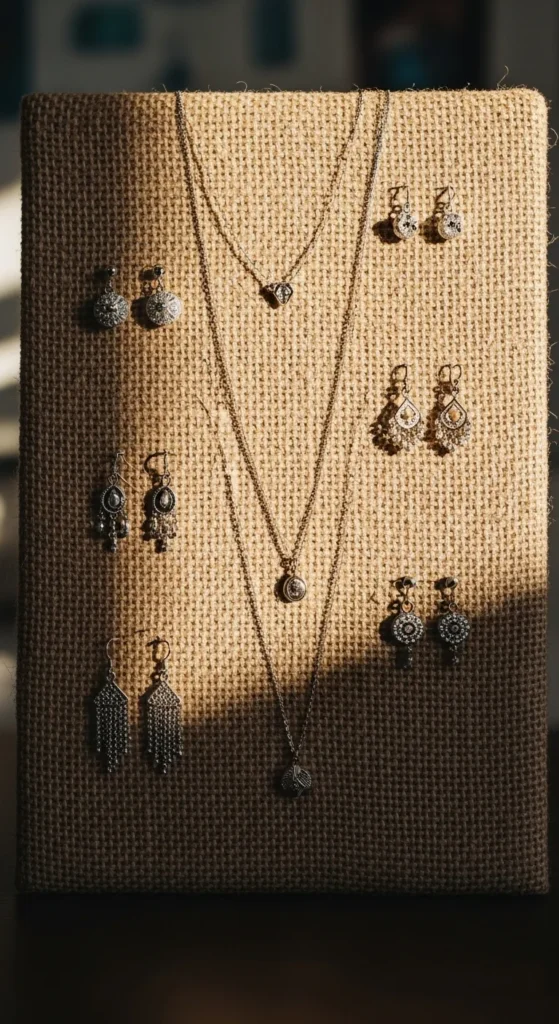 Burlap Jewelry Organizer