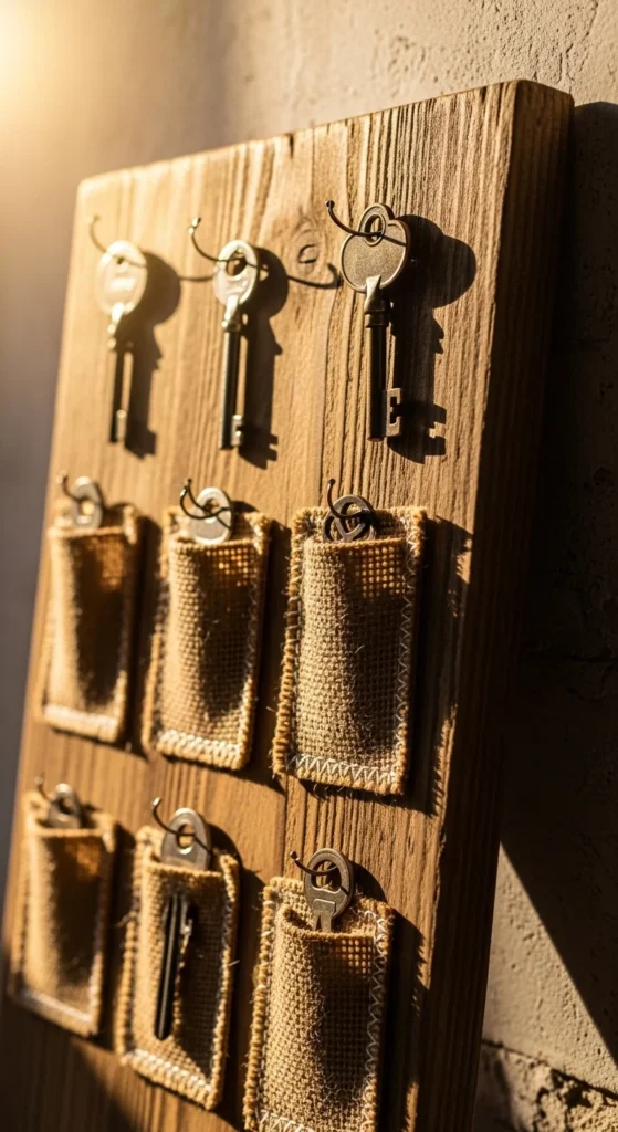 Burlap Key Holder