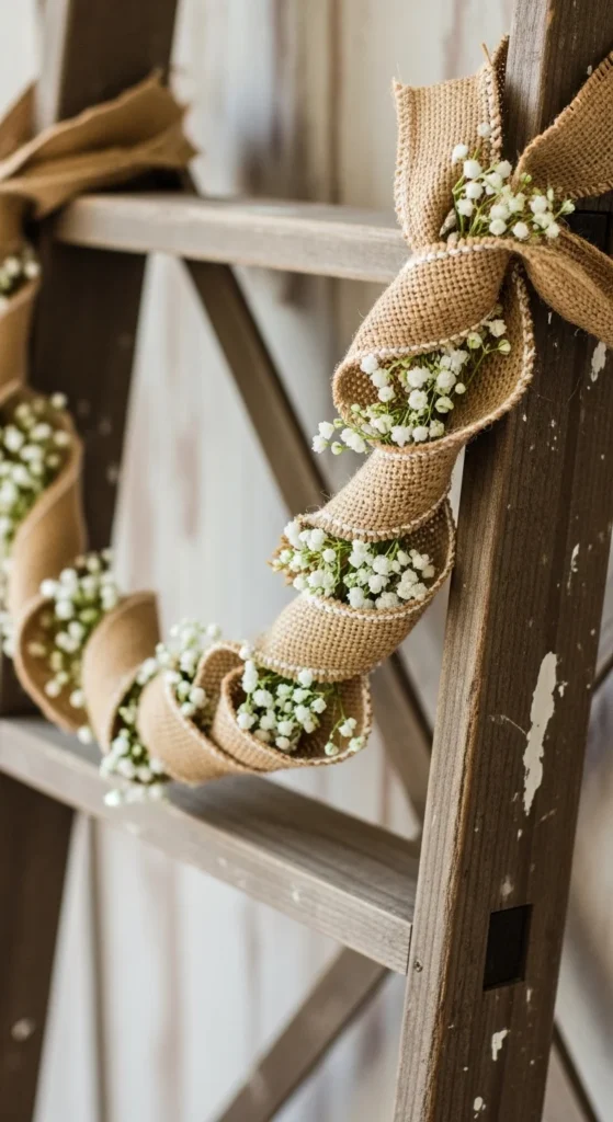 Burlap and Flower Garland