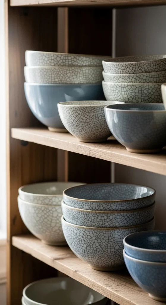 Ceramic Bowls with Hairline Cracks