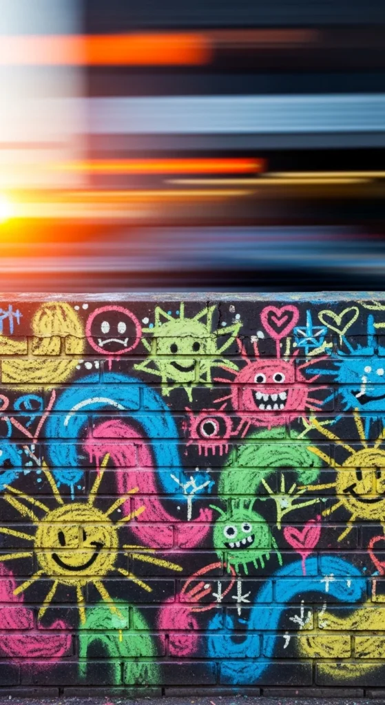 Chalk Spray Graffiti Wall