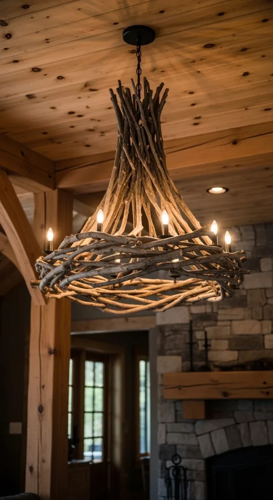 Chandelier Made from Twigs