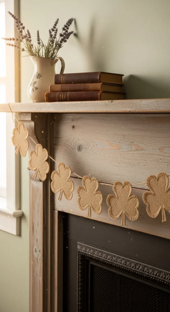 Classic Burlap Shamrock Banner