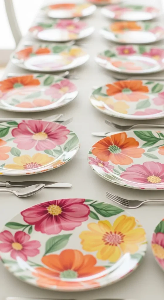 Colorful Floral Plates