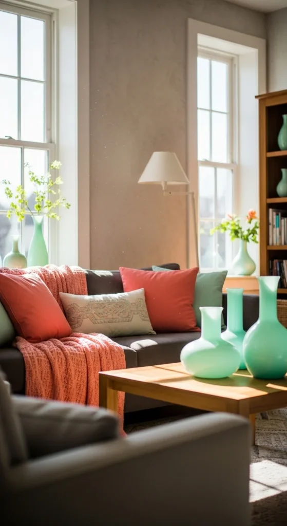 Coral, Peach, and Mint