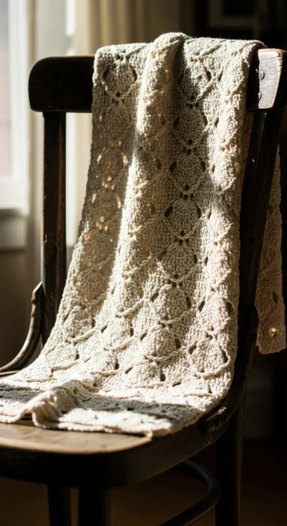 Crochet Throws on Chairs