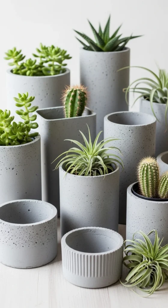 DIY Faux Concrete Planters